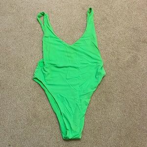 Lime green high cut one piece!